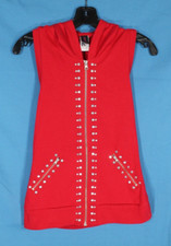 WEISSMAN Urban Groove AH3507 RED HOODIE TOP Silver Studs OPEN BACK SA S ADULT
