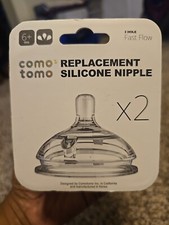 Como Tomo - 2 Replacement Silicone Nipples, 3 Hole Fast Flow 6 Mo - Sealed