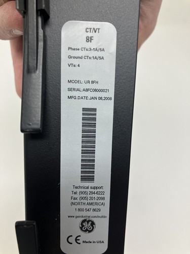 GE Multilin UR8FH Relay Module CT/VT, UR-8FH, Phase:3-1A/5A, Gnd:1A/5A, VTs:4 - Picture 2 of 4