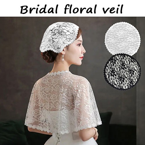 YUPEIUKLI Voile Mantilla Dentelle Catholique – Foulard Mariage Vintage Fleur Élégant