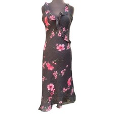 Vtg Floral Ruffled Asymmetric Sundress Slip Dress Size M Fairy Boho Whimsigoth
