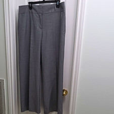 Ann Taylor LOFT Gray Herringbone Lined Dress Pants Mid Rise Straight 16 Tall