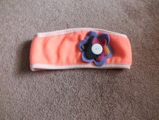 Beautiful Childrens Place Headband Handmade Flower Coral Fleece 18x3.5"
