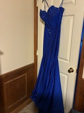 Ashley Lauren 11560 Royal Blue Beaded Mermaid Prom or Pageant Gown