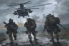 US MILITARY ARMY AIR FORCE SOLDIER STRETCHED CANVAS WALL ART READY TO HANG MC42