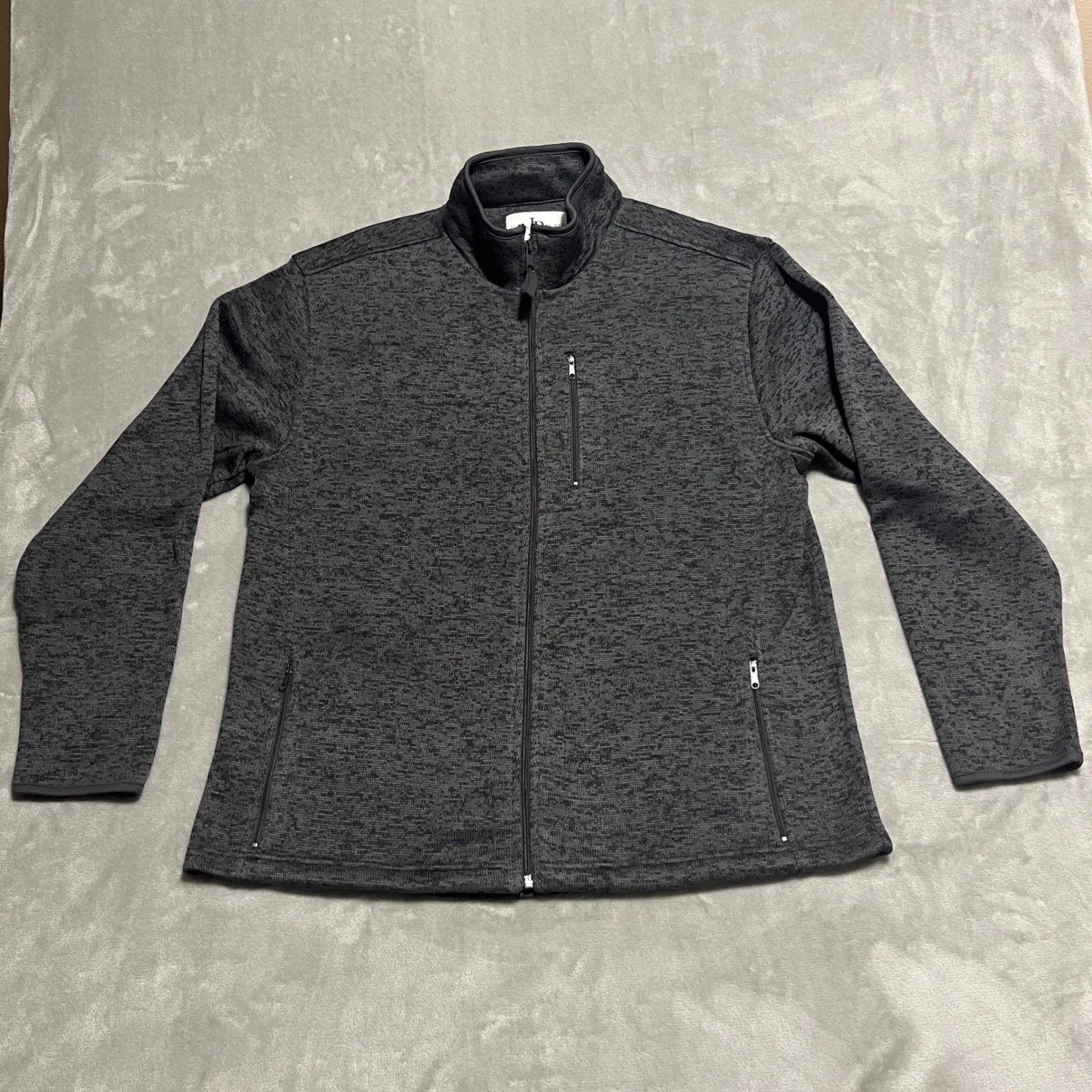 JOHN BLAIR Men's Charcoal Heathered Zip Up Fleece Jacket Size Large
Opens in a new window or tab