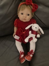 Tiny Treasures Weighted Baby Doll In Beautiful Red Velvet Dress