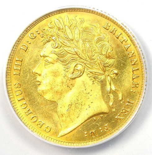 1821 Britain George IV Gold Sovereign Coin 1S - Certified ANACS MS60 Details UNC