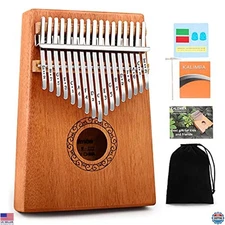 YUNDIE 17-Key Kalimba Thumb Piano - Portable Mbira with Tuning Hammer & Guide