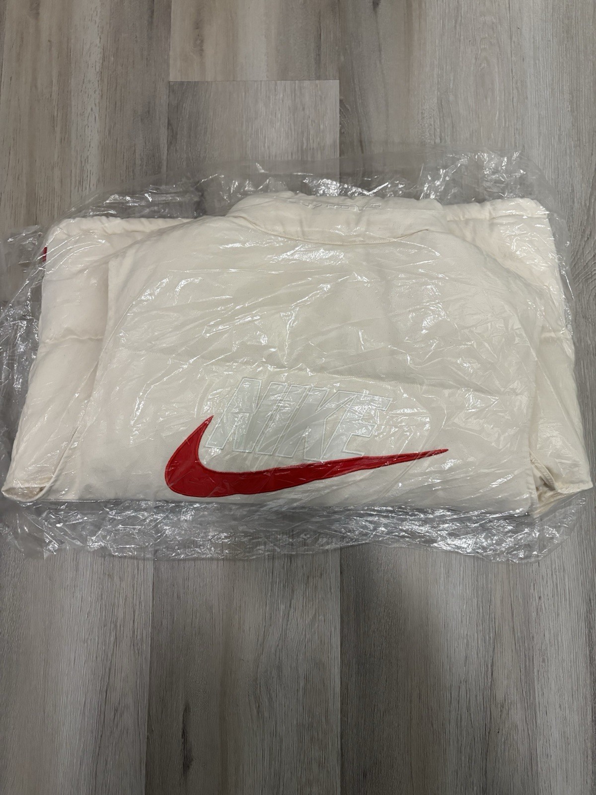 Supreme Nike Denim Puffer Vest SS24 Natural Size Large Work Jacket Varsity image 2