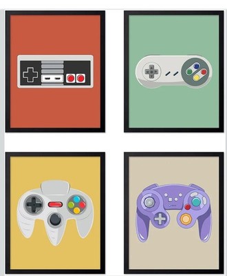 Poster Master 4-Piece Controllers Print - Gaming Poster - Geeky & Pop Art -...