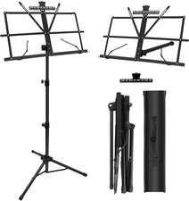 DkOvn 1 Pack Music Stand, with Sheet Clip Holder  1 Black