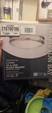 Hampton Bay Flaxmere 12 in LED Flush Mount Brushed Nickel Dimmable Energy Star