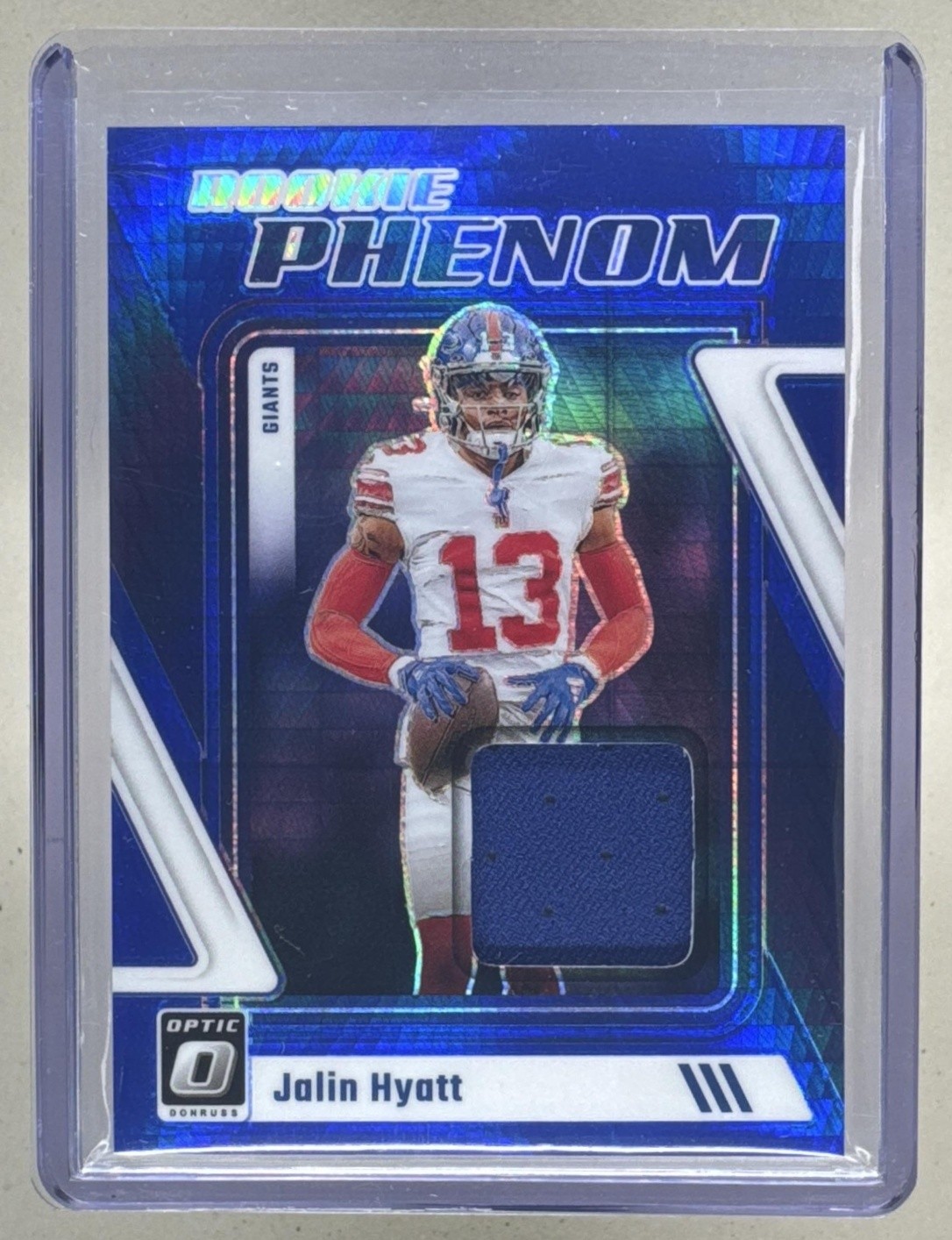 Jalin Hyatt Panini Donruss Optic Rookie Phenoms Relics #RPJHY Blue Hyper