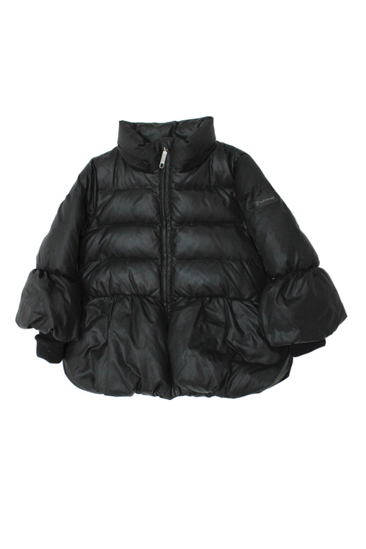 Pramie Girls Long Sleeve Front Zip Mock Neck Quilted Jacket Black Size 5
