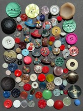 100 Exciting - All Different -  Vintage Buttons-  Unused Old Warehouse Find