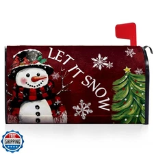 FLVGE Merry Christmas Snowman Mailbox Cover Standard Size Magneti
