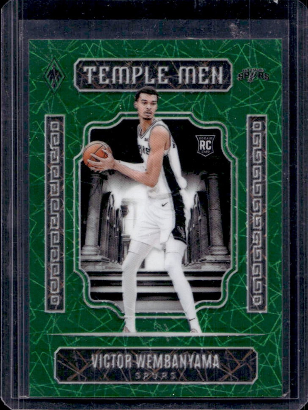 2023-24 Panini Phoenix Victor Wembanyama Temple Men RC Green Lazer #/175 Spurs