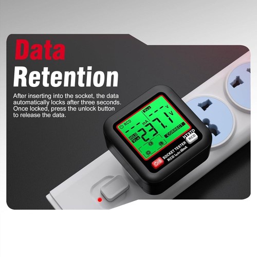 Probador de enchufes con prueba RCD y pantalla LCD de voltaje 250V Digital Tester DE - Imagen 2 de 16