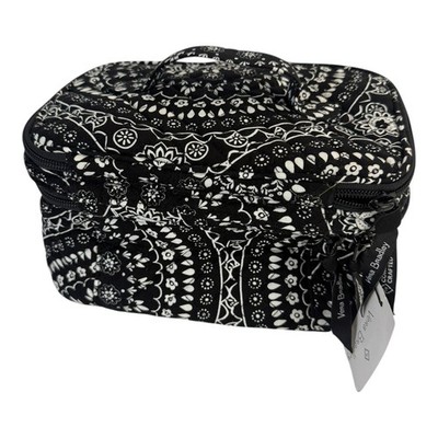Vera Bradley BlackWhite Paisley Medallion Quilted Cotton Cosmetic Travel Bag NWT