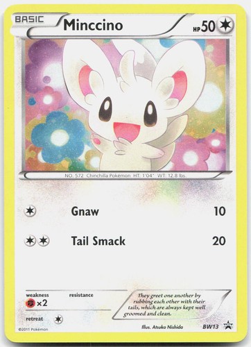 Minccino (Cosmos Holo) BW13 Promo Black And White Promo Pokemon Lightly Played