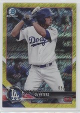 2018 Bowman Chrome Prospects Canary Yellow Shimmer Refractor 5/75 DJ Peters nd3