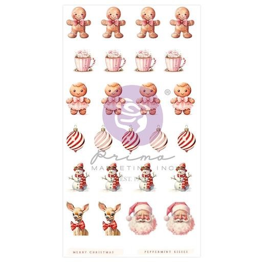 Prima Marketing 25 & Peppermint Puffy Stickers 27pcs