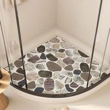 Anti Slip Corner Shower Mat with Drainage Holes, PVC Loofah Shower Anti Slip ...