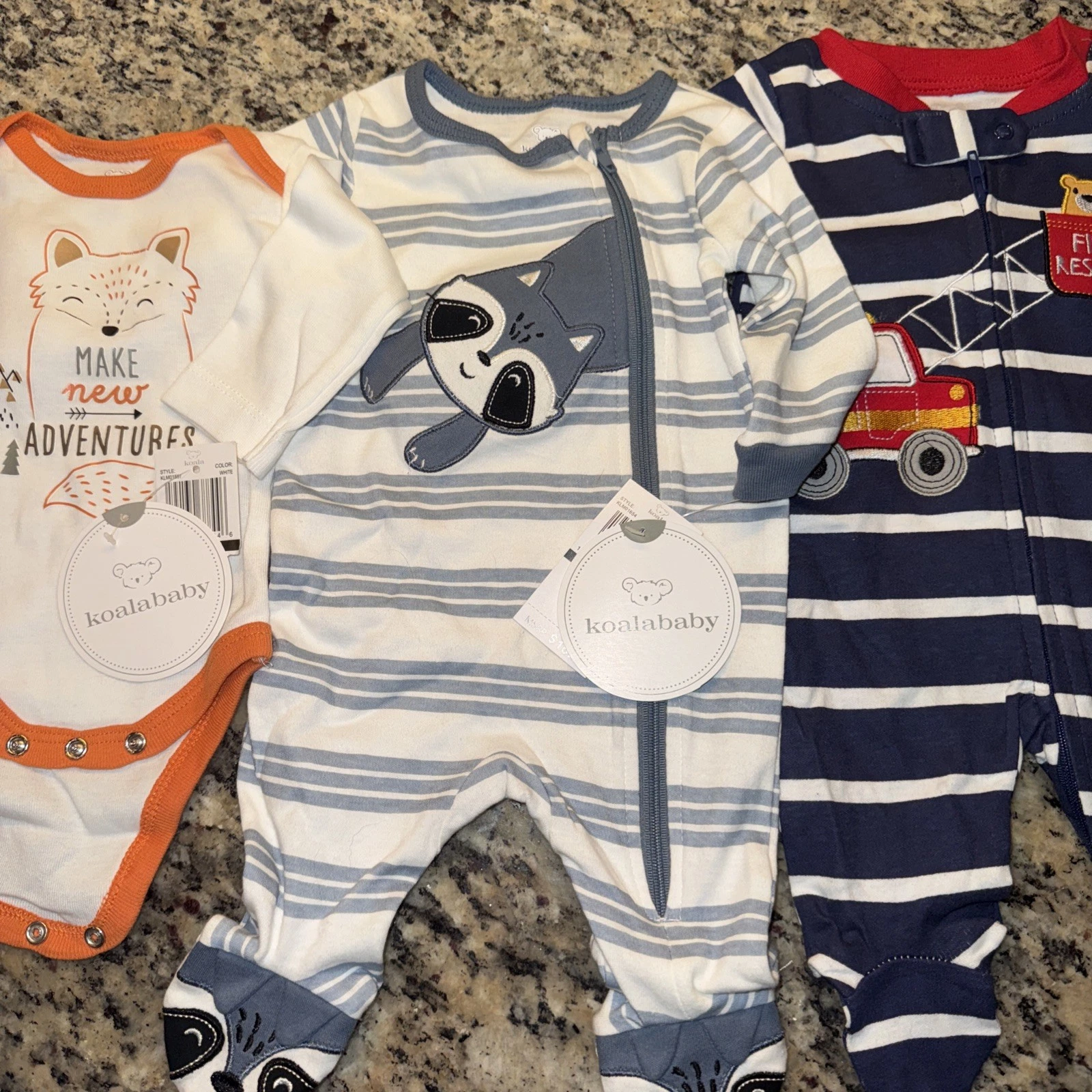 Baby Boy Clothes Koala Baby Newborn Fire Rescue Fox Raccoon Footed Outfit NWT