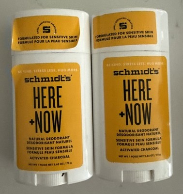 Schmidt's Here + Now Natural Deodorant 2.65oz Sensitive Skin Lot Of 2
