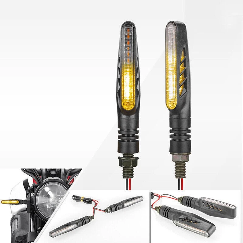 4X Indicador intermitente de freno ámbar luz de señal de giro LED secuencial apto para Harley Foto 4 de 4