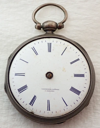 ANTIQUE VACHERON FRERES GENEVE KEY WIND SILVER FUSEE POCKET WATCH PARTS
