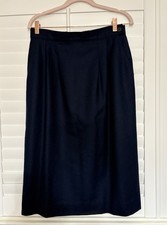 vtg USA Pendleton 100 Wool Navy Blue Skirt Sz 12 Lined Straight