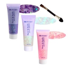 Face Body Glitter Gel 150ml Chunky Sequins Hair Glitter for Festivals Concerts