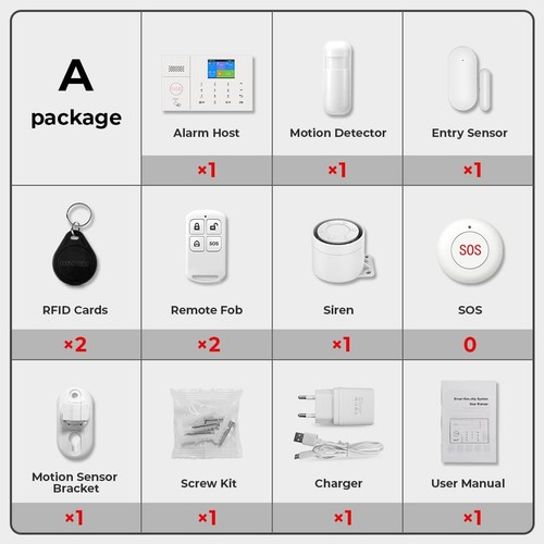 Wireless Home Alarm System 8-Piece Kit, WiFi/4G Alarm System for Home Securit... - Picture 6 of 6
