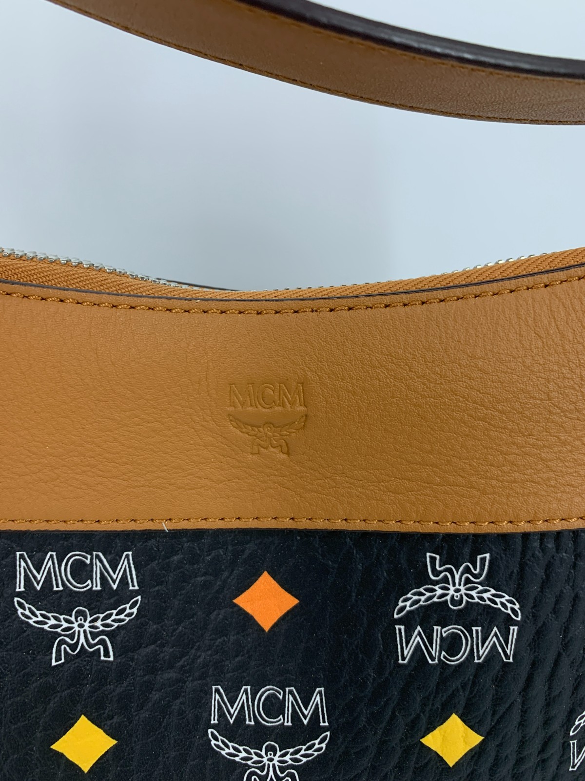 MCM Medium Skyoptic Visetos Diamond Logo Crossbody Bag Black (MSRP $480) image 5