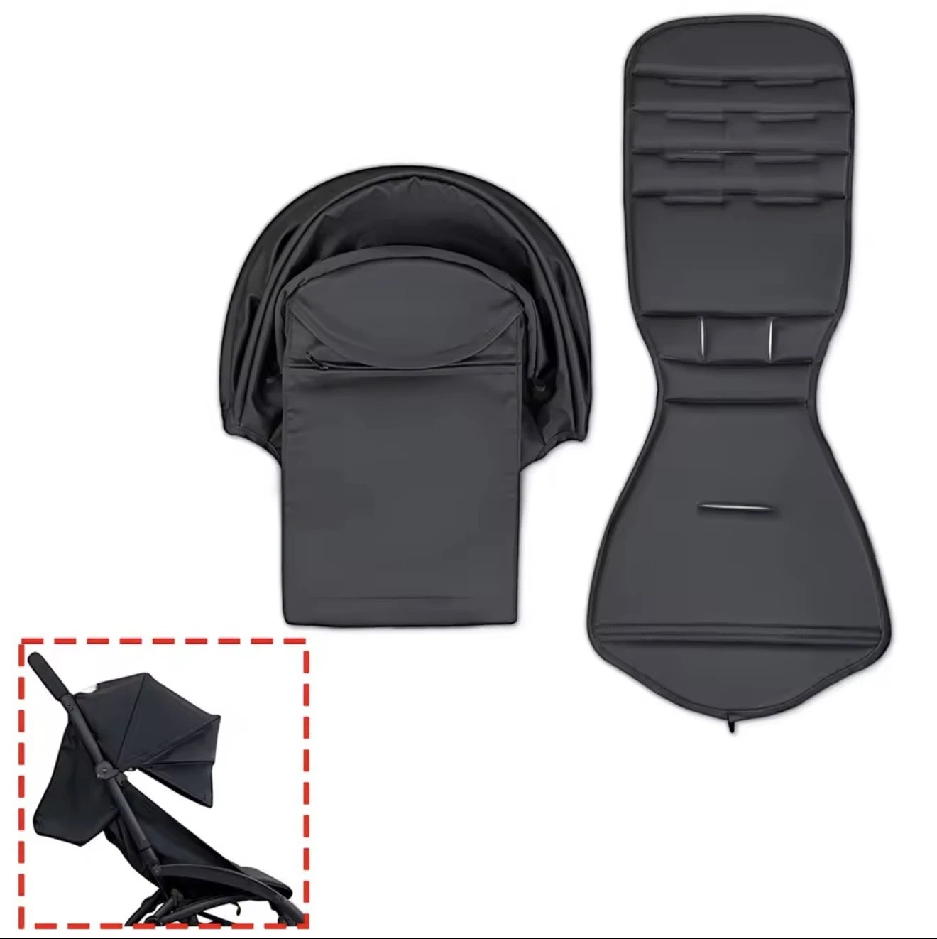 New Compatible With Stokke/Babyzen Yoyo Colour Pack - Black - Newest Edition