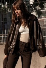 ZARA FAUX LEATHER BOMBER JACKET