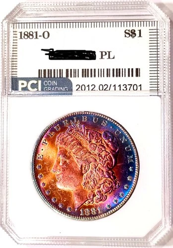 1881-O Rare Date Gem BU ++ PL Proof-like Rainbow Toned Morgan Dollar SCARCE