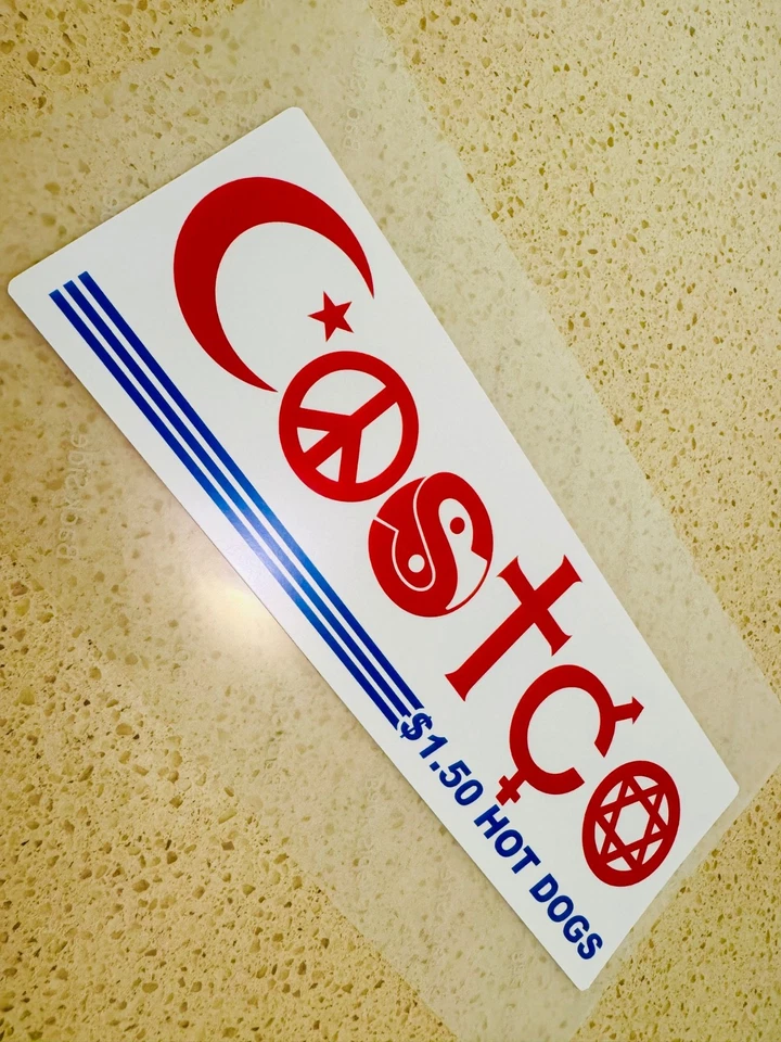 Peace Love and Costco "Coexist"  $1.50 Hot-Dog Decal Bumper Sticker - meme hype - Image 4 of 4