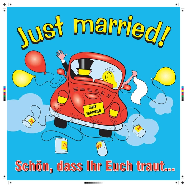 UDO SCHMIDT Riesen Schild Just married Hochzeit Riesenschild Urkunde Hochzeitsreise 12622913