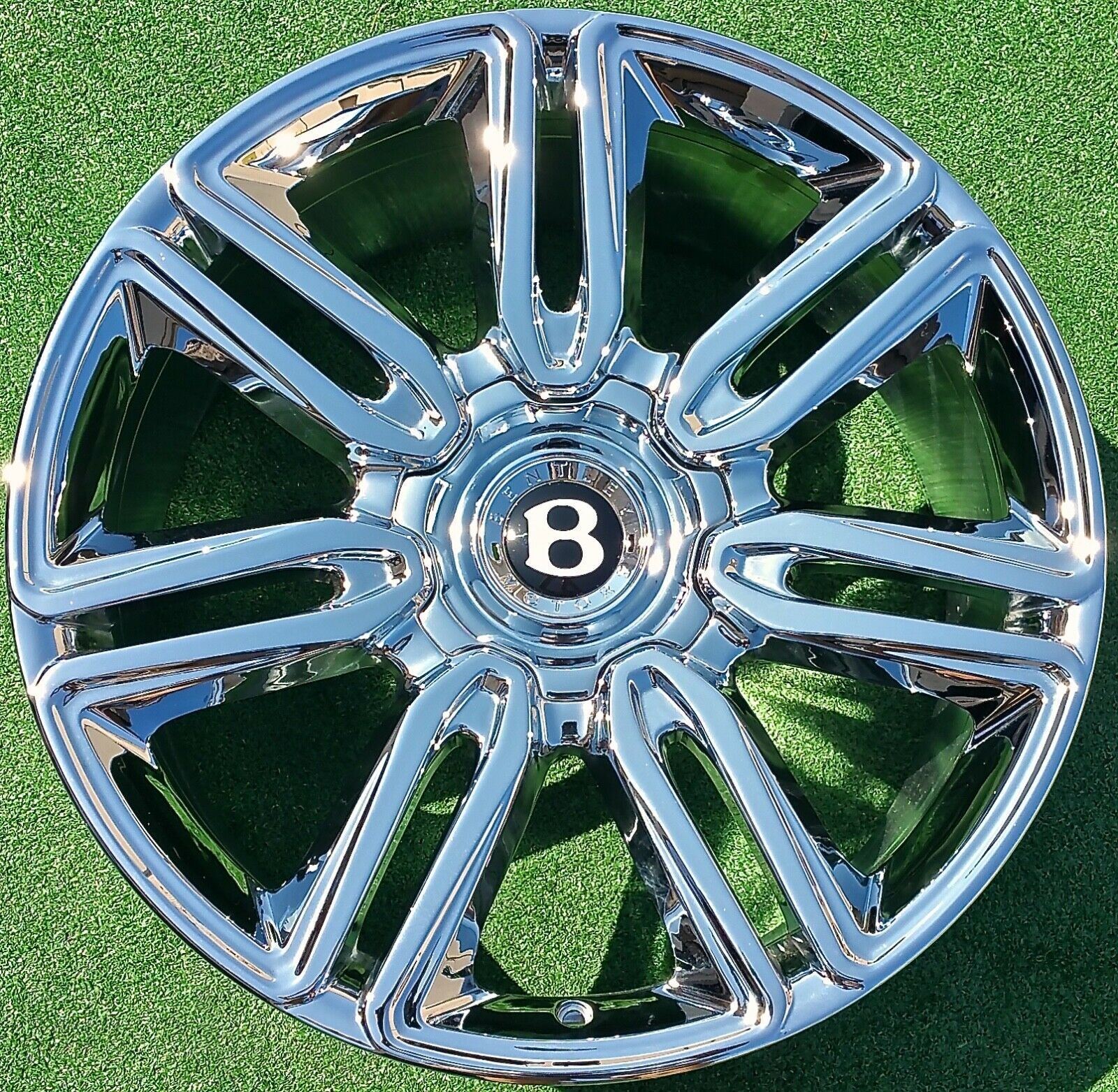 Chrome Factory Bentley Wheels 21 inch Continental OEM Flying Spur 7 Twin Spoke