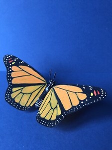 Handmade Hand-painted 6.25" Monarch Milkweed Butterfly Figurine Replica Insect