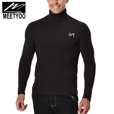 Herren Langarmshirt Thermo Unterhemd Rollkragen Pullover Shirt Top Thermohemd