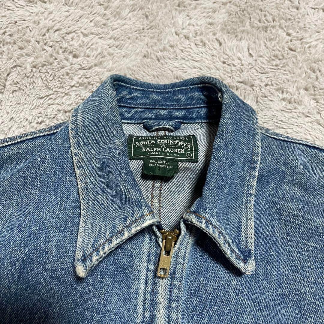 80'S POLO COUNTRY RALPH LAUREN Men S Zip-up Denim Jacket USA