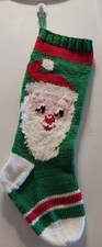 HAND KNIT CHRISTMAS STOCKING- Vintage Pattern Will Personalize For Free