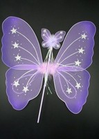 Purple And Silver Star Fairy Wings + Wand Purple And Silver Star Fairy Wings + Wand
