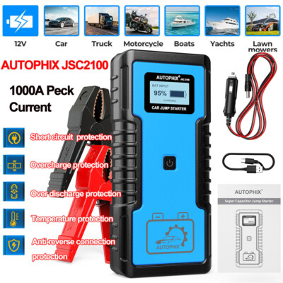 Autophix Car Jump Starter Booster Jumper Box Power Bank Battery Charger Portable