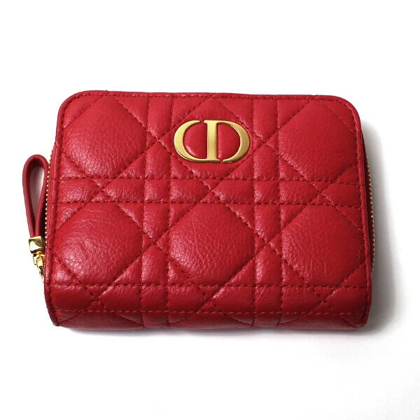 Christian Dior Caro Compact Zipped Wallet Supple Cannage Calfskin