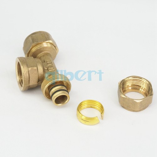 Fit Pex-AL-Pex Tube O.D 16/18/20/25mm-1/2" 3/4" 1" BSP Female Tee Brass Fitting - Picture 3 of 12